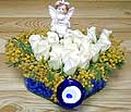 9 adet beyaz gül oyuncak  Giresun İnternetten çiçek siparişi 