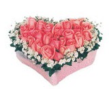 kalp içerisinde 9 adet pembe gül  Giresun çiçek online çiçek siparişi 