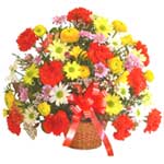 karisik renkli çiçek sepet   Giresun uluslararası çiçek gönderme 