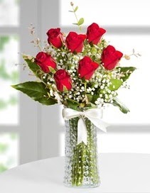 Cam vazoda 7 adet kırmızı gül  Giresun çiçek servisi , çiçekçi adresleri 