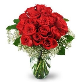 25 adet kırmızı gül cam vazoda  Giresun çiçek servisi , çiçekçi adresleri 