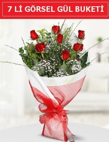 7 adet kırmızı gül buketi Aşk budur  Giresun çiçek online çiçek siparişi 